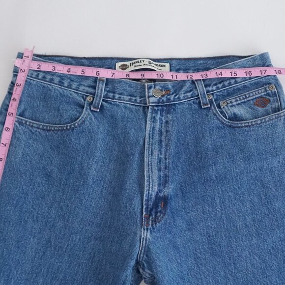 Harley-Davidson Mid-Wash Relaxed Biker 100% Cotton Blue Denim Jeans 38x30 - Picture 3 of 8